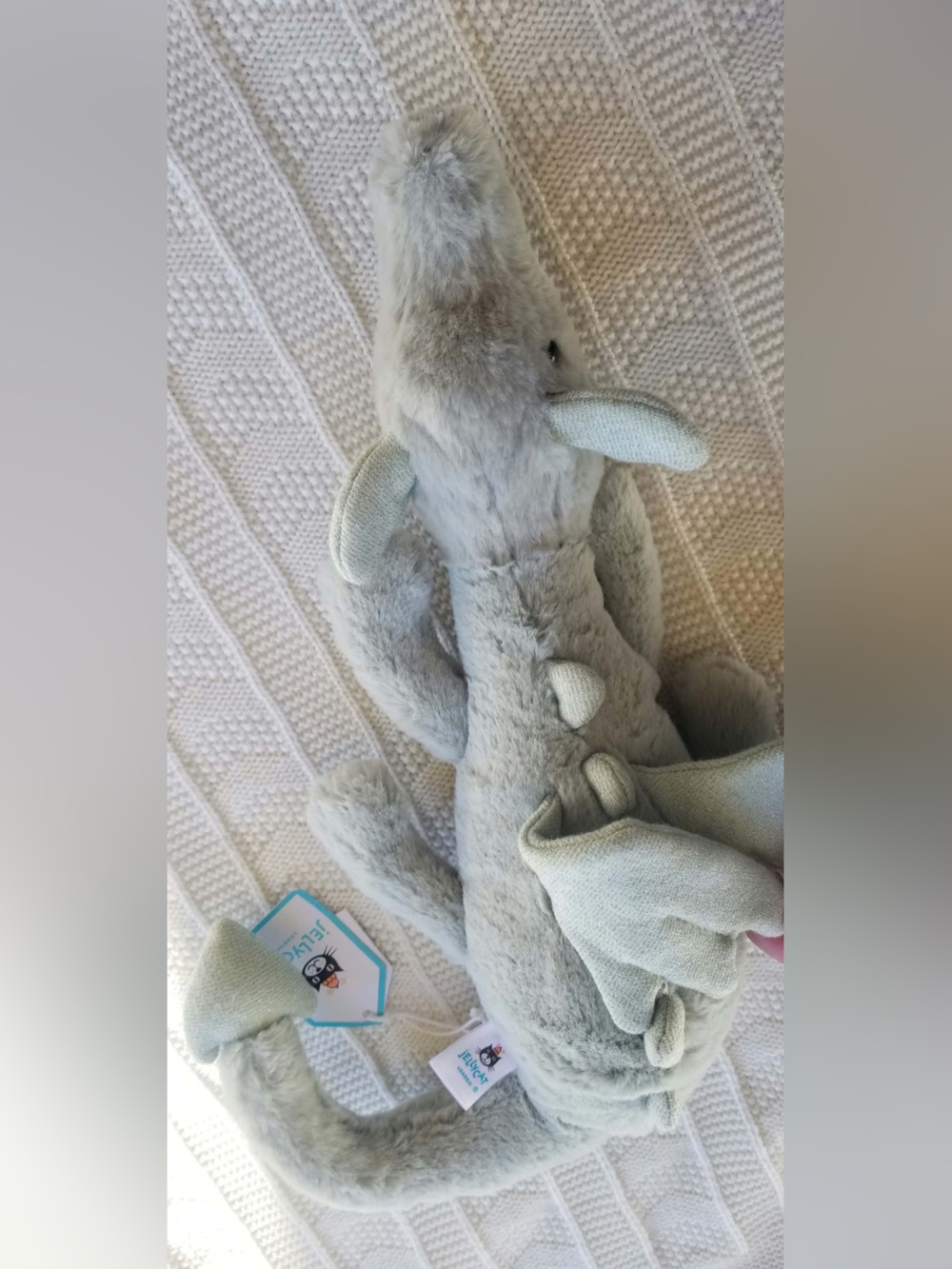 RETIRED Jellycat soft plush dragon in pale green - Picture 7 of 8